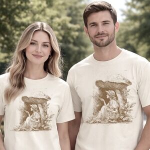 Mushroom Maiden Graphic Tee Contemplative Botanical Art